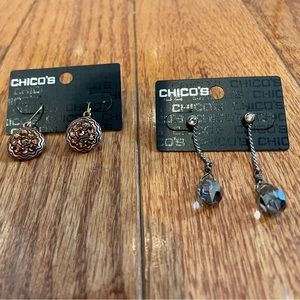 Set of two pairs of Chicos earrings